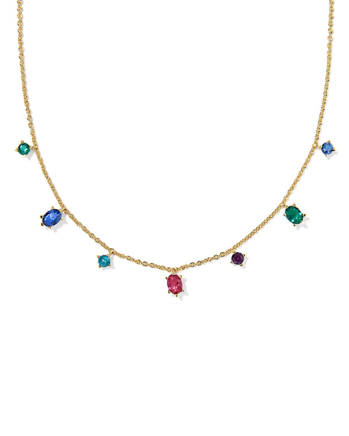 Kendra Scott Women's Cailin Delicate Strand Necklace in gold multi mix - women's jewelry - detail view