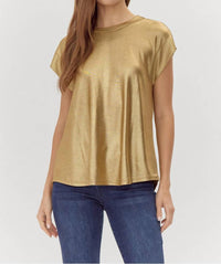 Jodifl - Crew Neck Cap Sleeve Top