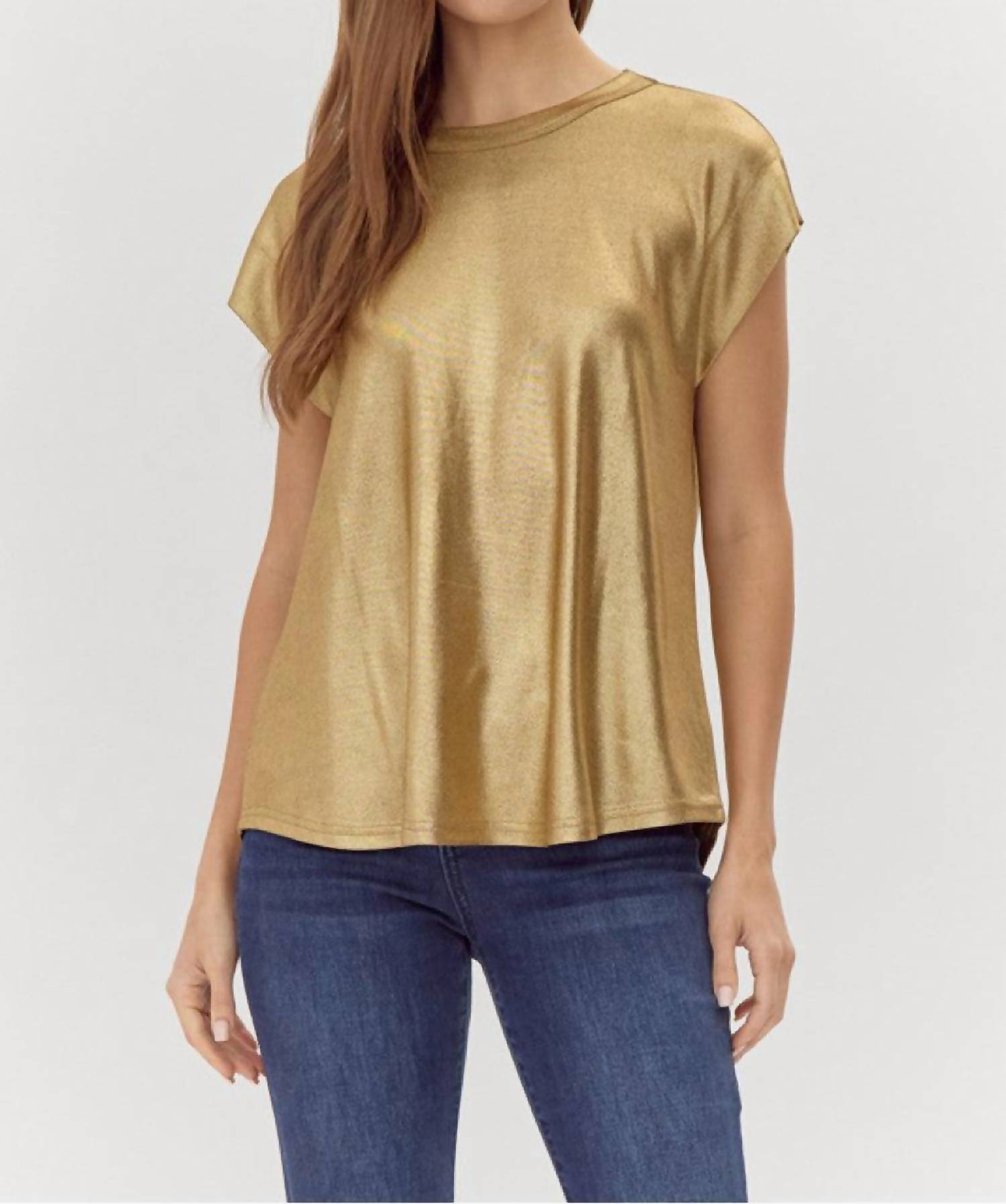 Jodifl - Crew Neck Cap Sleeve Top