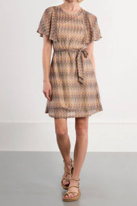 Lili Sidonio Women's Chevron Dress in beige - women's dress