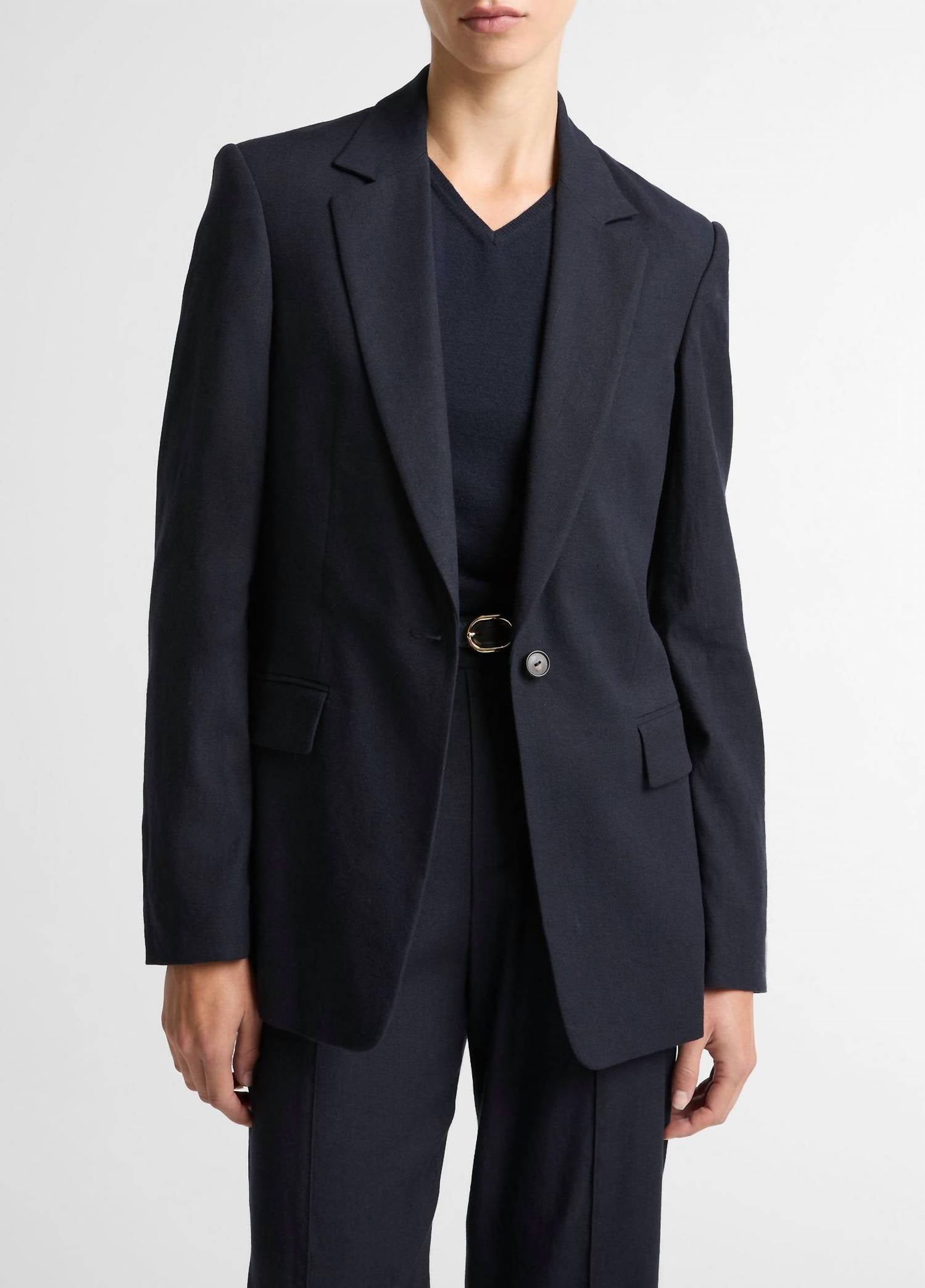 Vince - Linen Blend Single Breasted Blazer