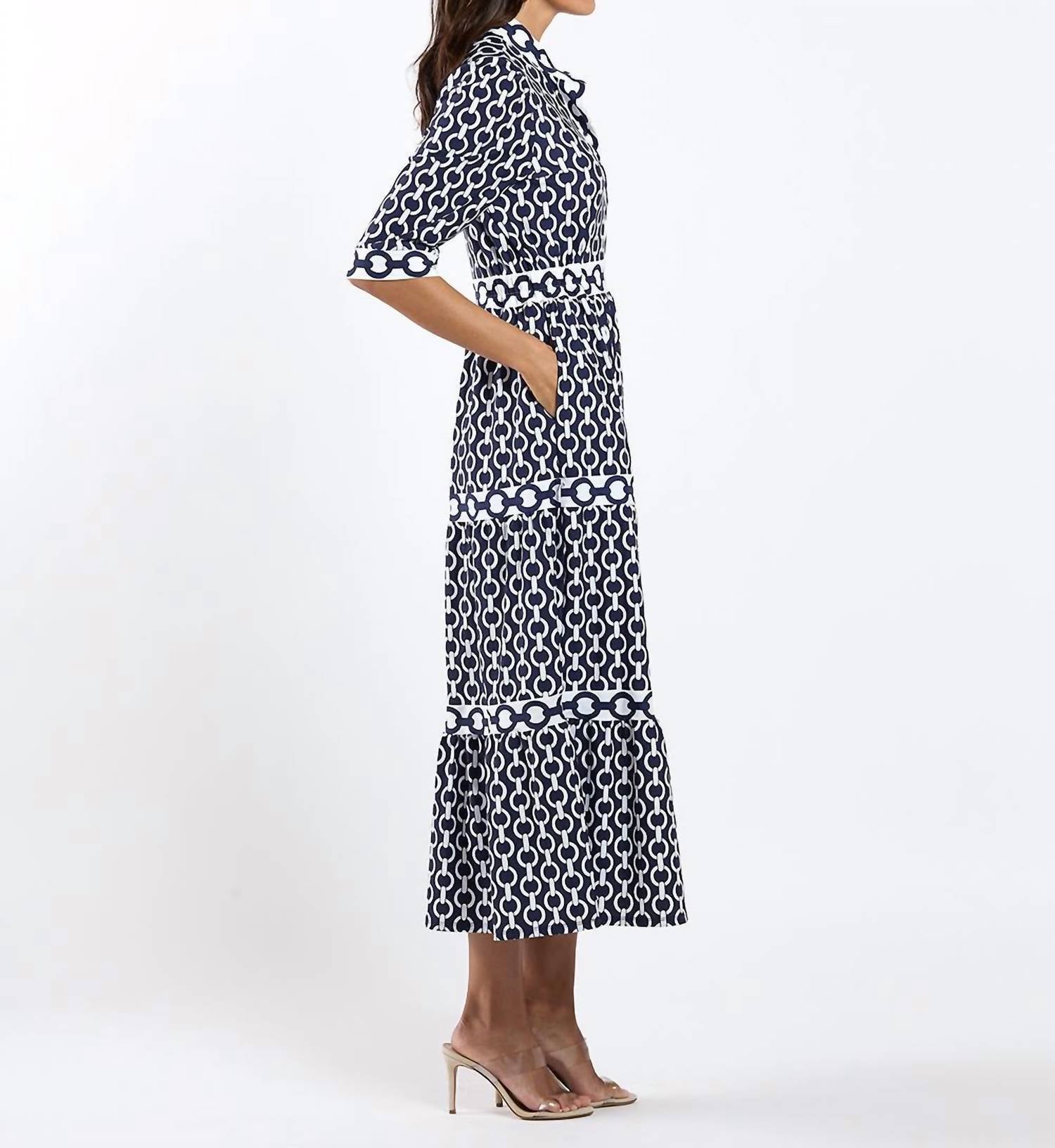 JUDE CONNALLY Candy Maxi Dress in chains navy - women's dress - alternate view
