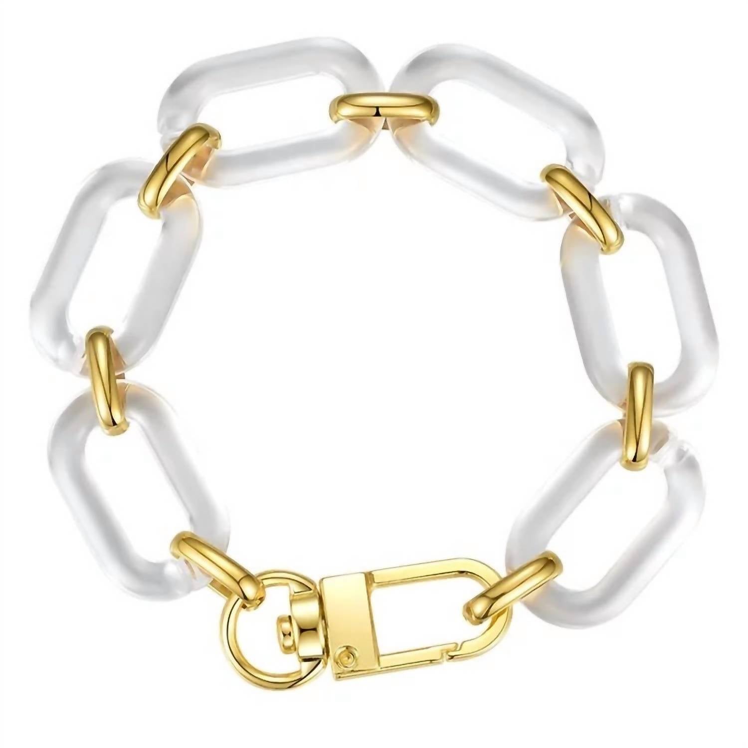 Sahira Jewelry Design - Women's Jenna Link Acrylic Clear Bracelet