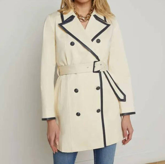 L'Agence - Toru Leather Trim Trench Coat