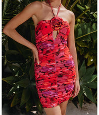 Cason Couture - Sleeveless Mini Dress