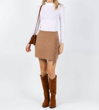 White + Warren - Brushed Cashmere Fringe Mini Skirt