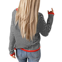 Lovesoft - Women's Striped Drop Shoulder Sweater