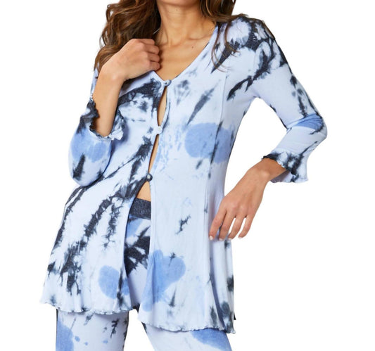 French Kyss - Marble Wash Long Button Cardigan