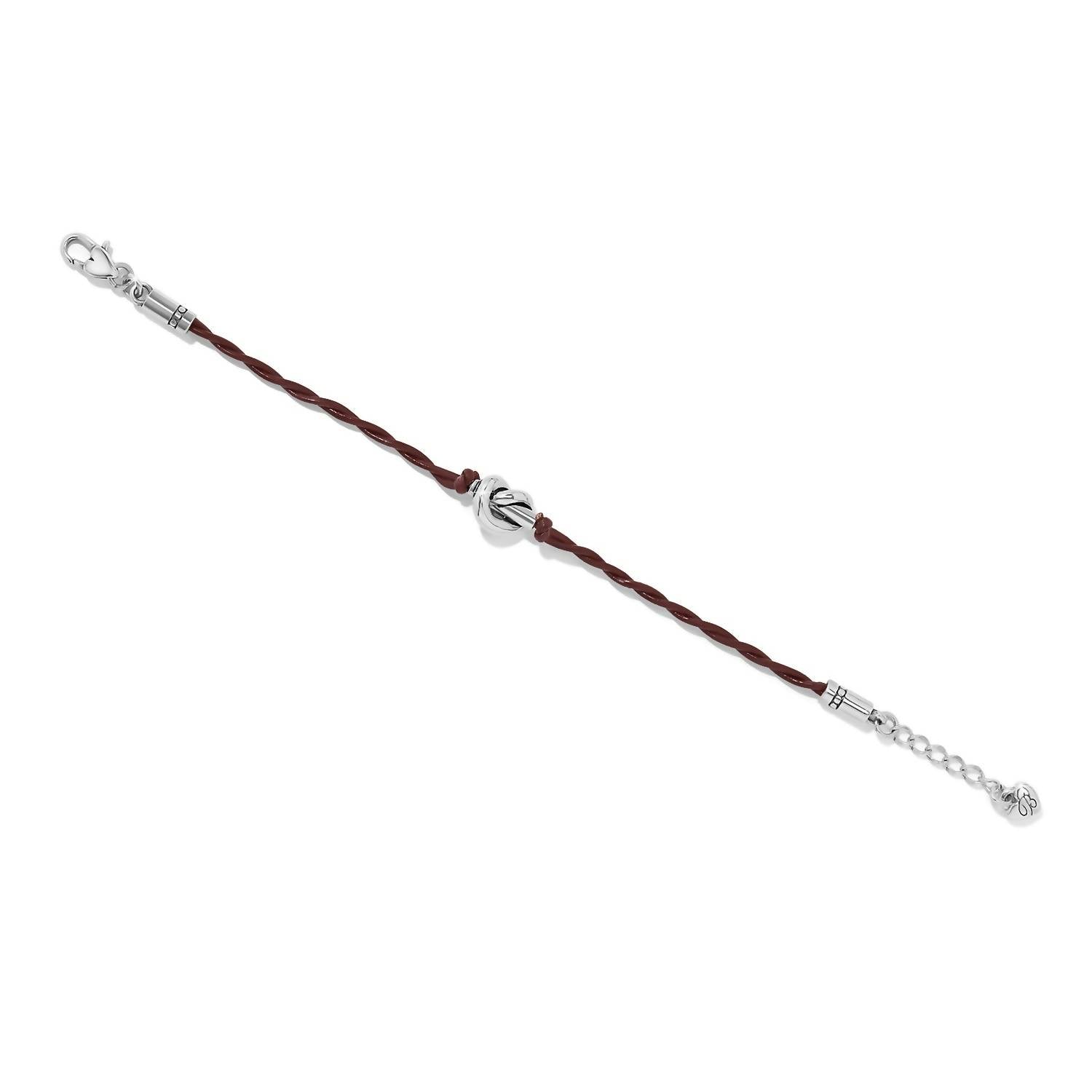 Brighton Women's Interlok Single Knot Leather Bracelet in chili pepper - women's jewelry - detail view