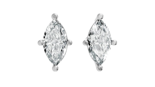 Aamiaa - Women's Marquise Shape 4 Prong Push Back Studs