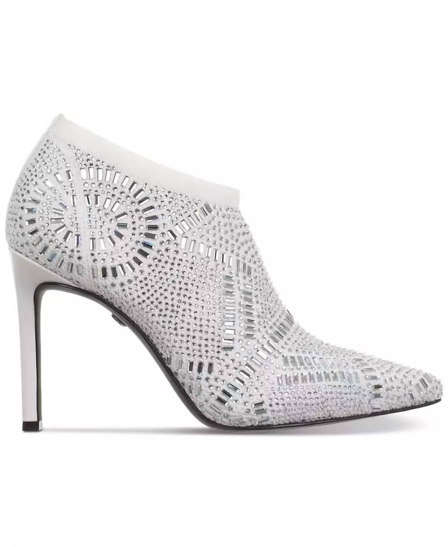 Thalia Sodi Women's Karmen Ankle Booties in white flyknit - women's shoe