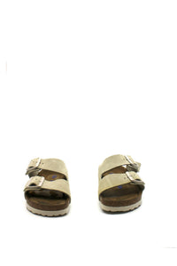 BIRKENSTOCK Women's Arizona Suede Sandal in antique white - women's sandal - alternate view