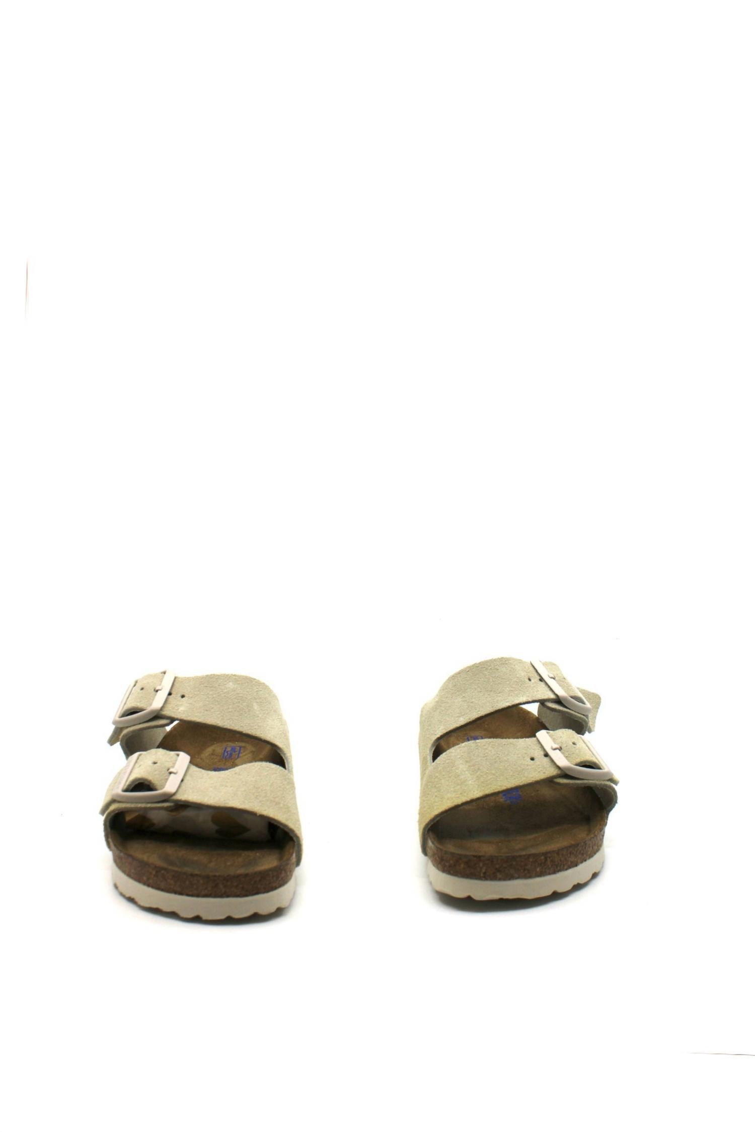 BIRKENSTOCK Women's Arizona Suede Sandal in antique white - women's sandal - alternate view