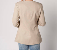 MOON RIVER COFFEE RUN BLAZER in light brown - women's jacket - detail view