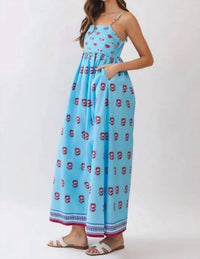 Tcec - Floral Print Smocked Maxi Dress
