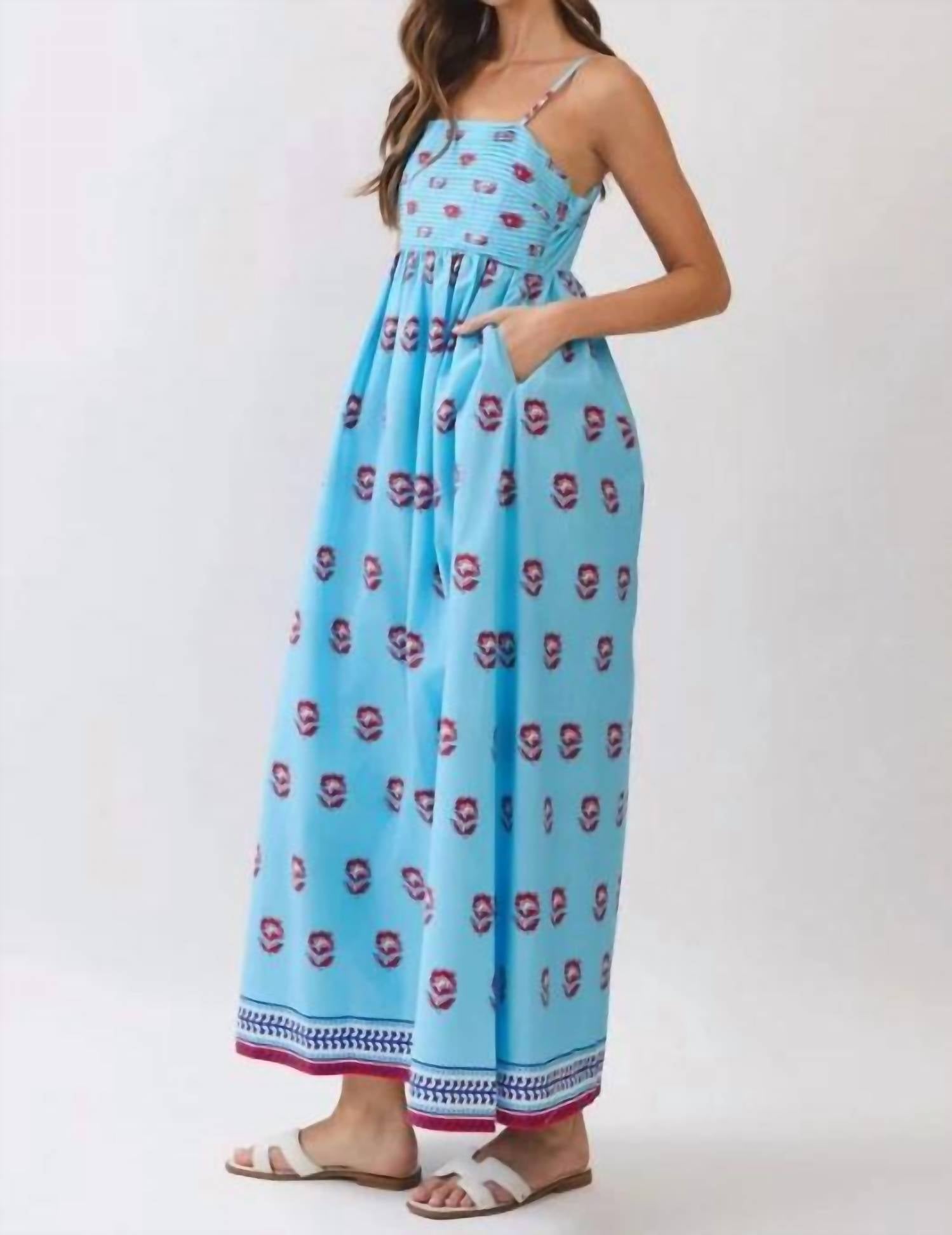 Tcec - Floral Print Smocked Maxi Dress