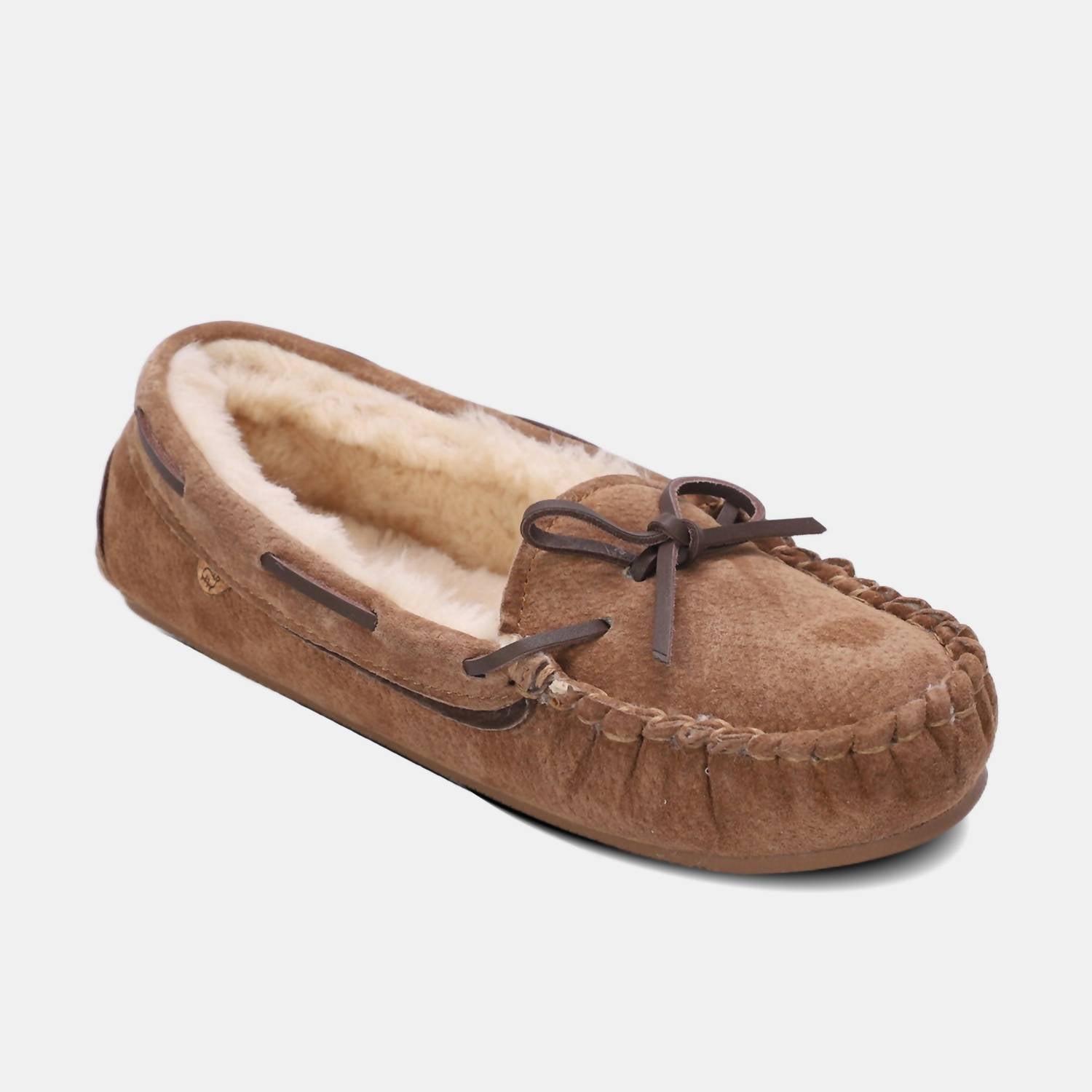 Lamo Women's Hannah Moccasin in chestnut - women's shoe - detail view