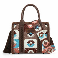 Wrangler - Women's Sherpa Southwestern Canvas Tote Crossbody Bag