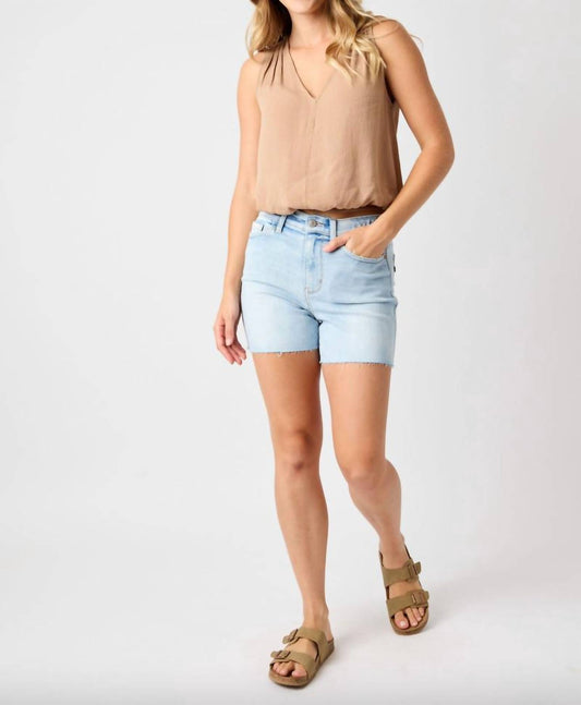 Judy Blue - Raw Hem Destroy Back Jean Shorts