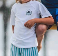 feather 4 arrow Icon Short Sleeve Rashguard in white - kids' item
