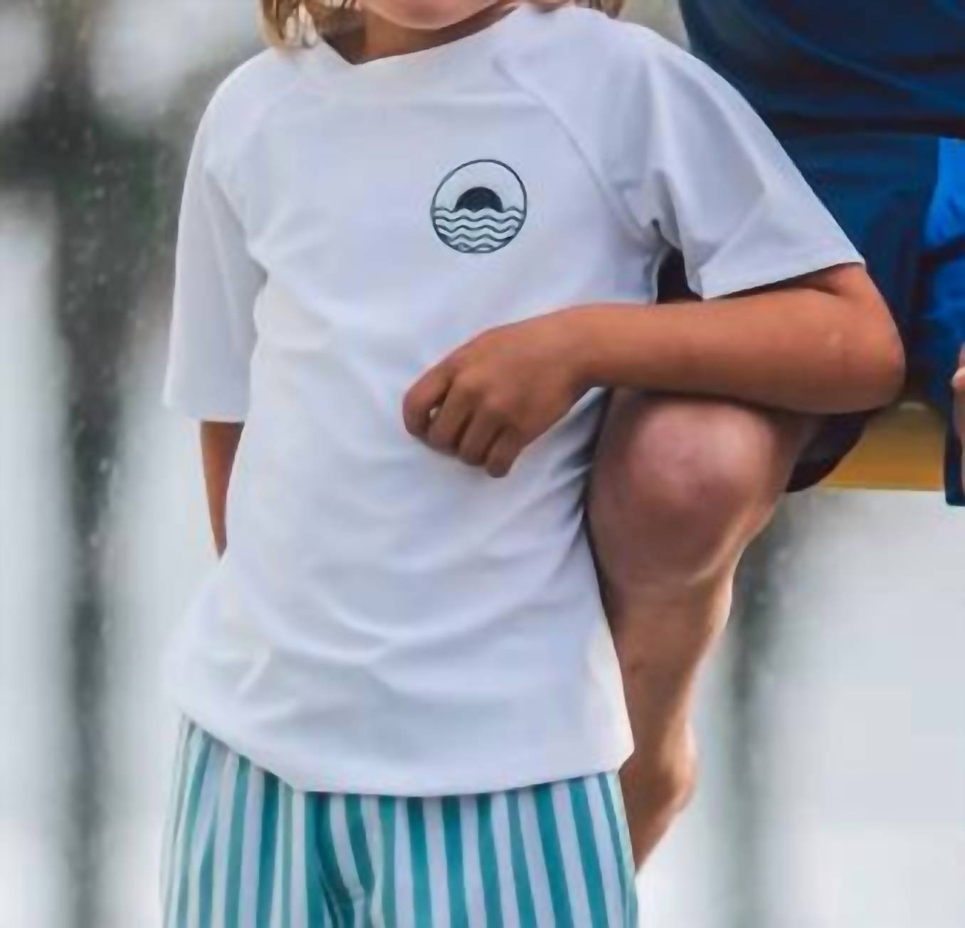 feather 4 arrow Icon Short Sleeve Rashguard in white - kids' item