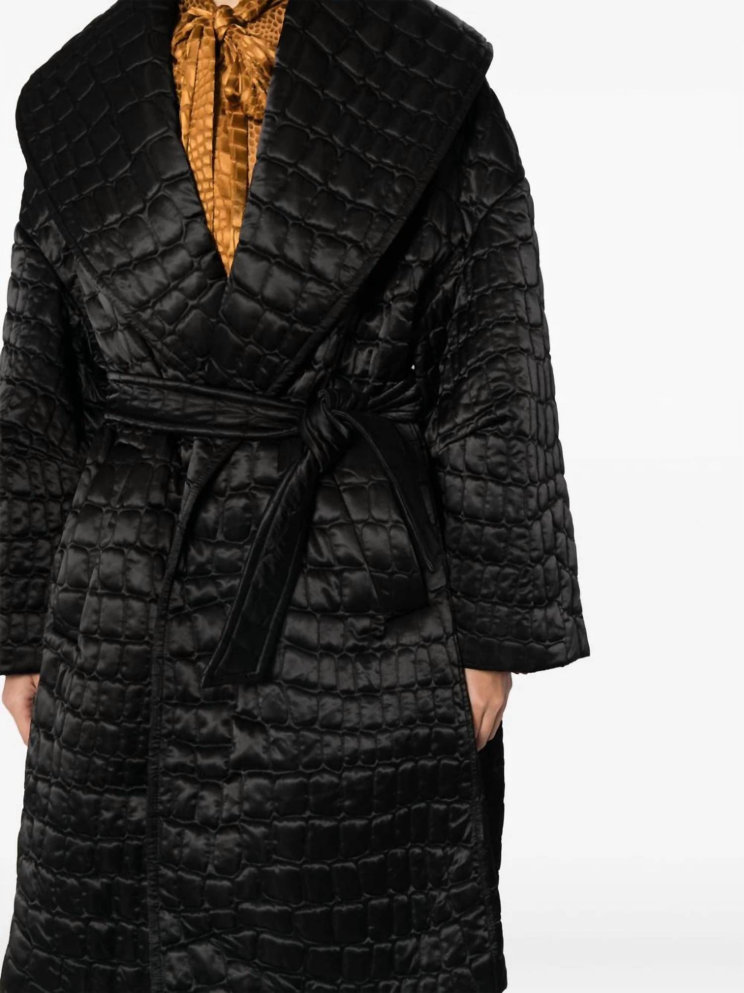 Versace - Croc-pattern Quilted Coat
