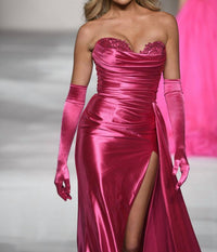 Sherri Hill - Satin Strapless Corset Gown