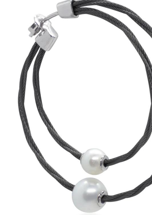 Alor - Dual Pearl Hoop Earring