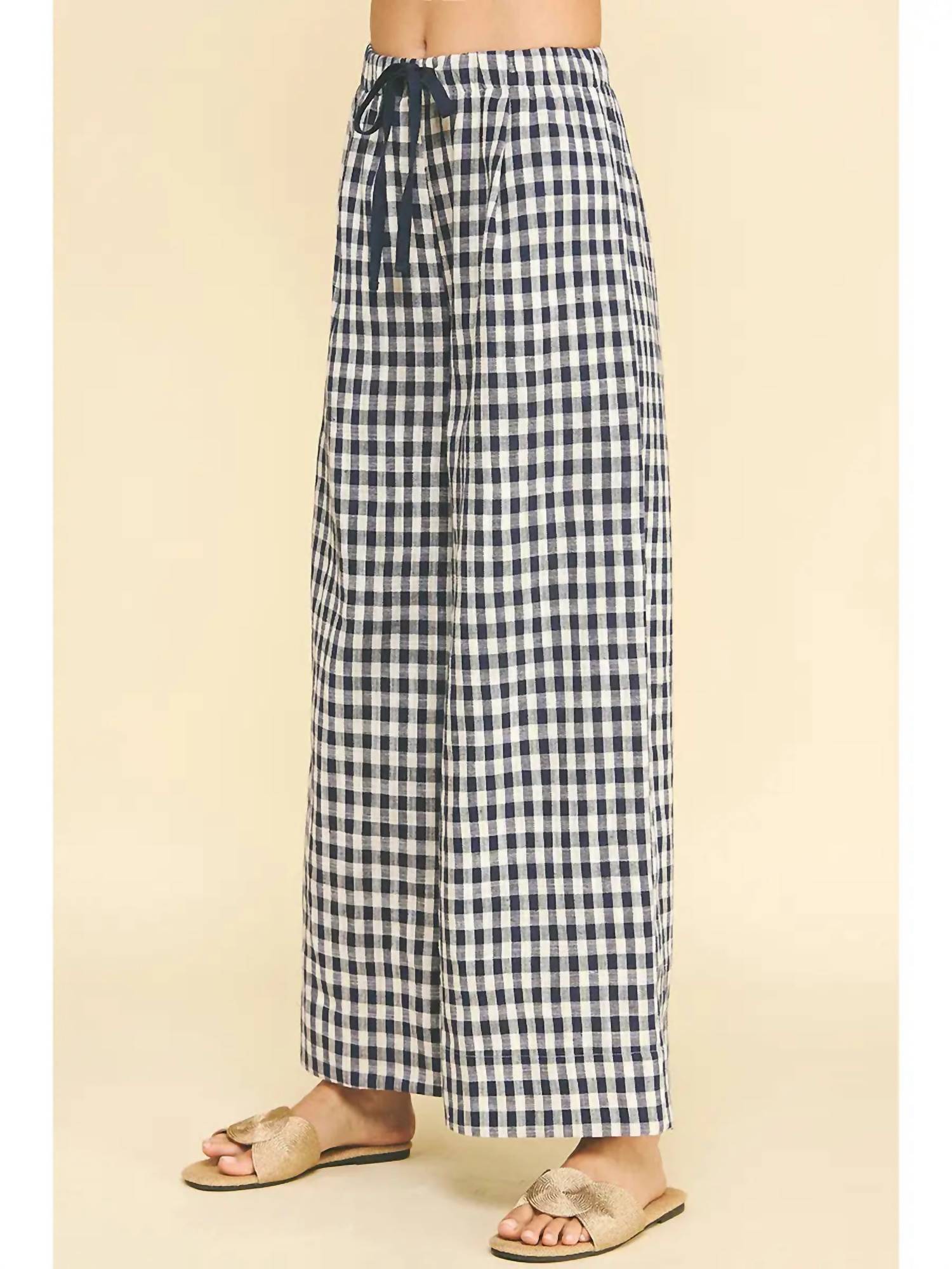 Pinch - Gingham Drawstring Pants