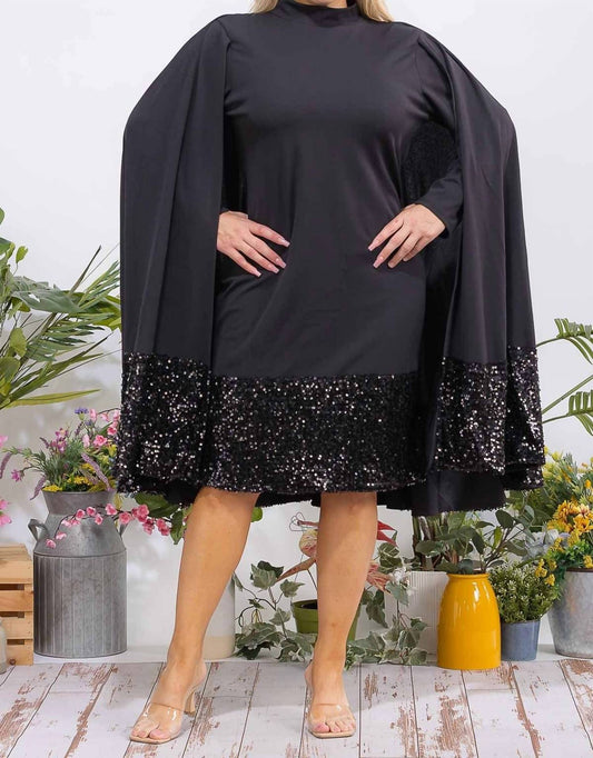 Karen Kane - High Neck Midi Dress With Cape