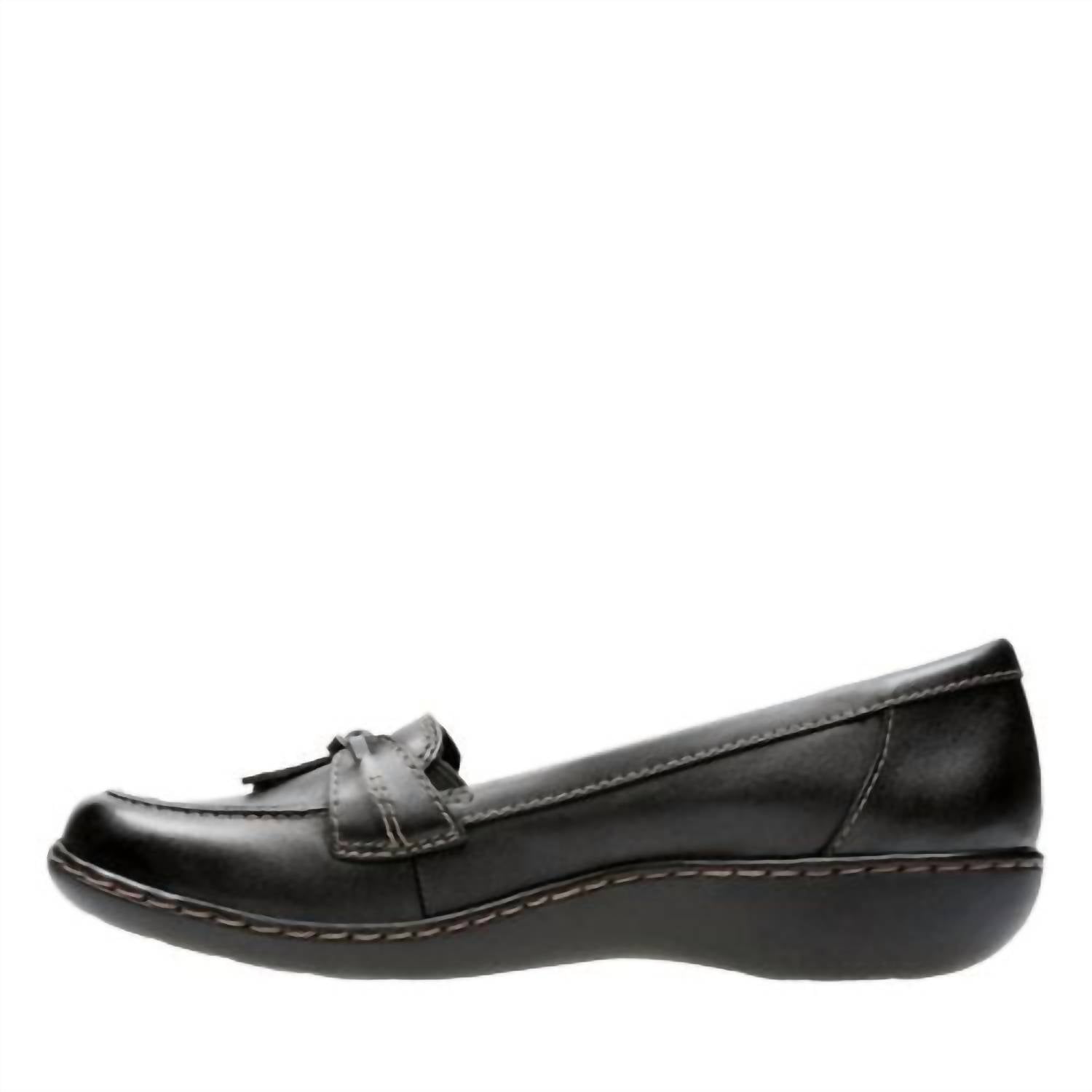 Clarks Women's Ashland Bubble Loafers in black - women's flats - detail view