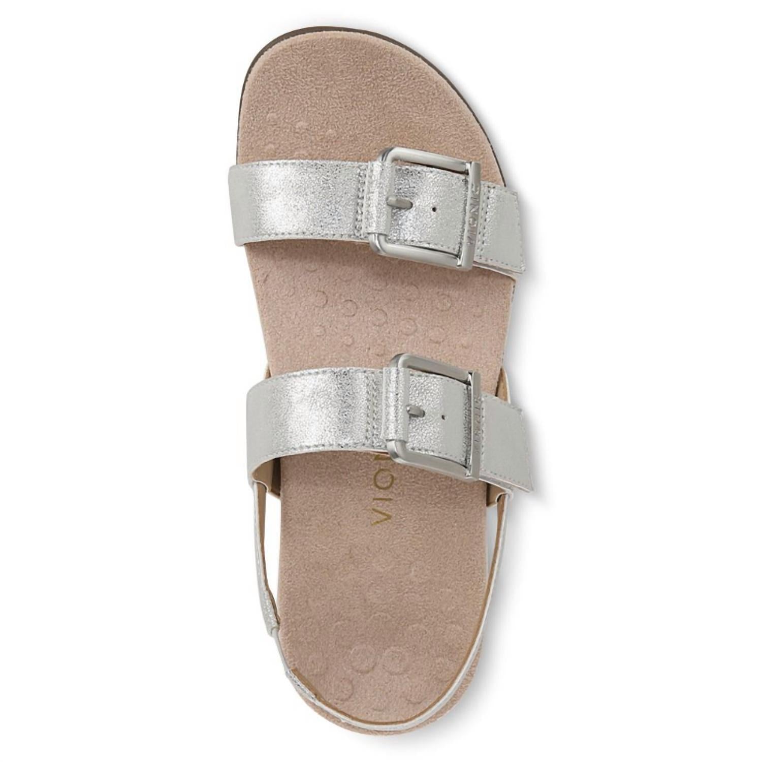 VIONIC Women's Reese Sandal in silver metallic - women's sandal - detail view