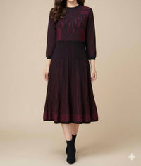 Elio - Women's Textured Knit Midi Dress