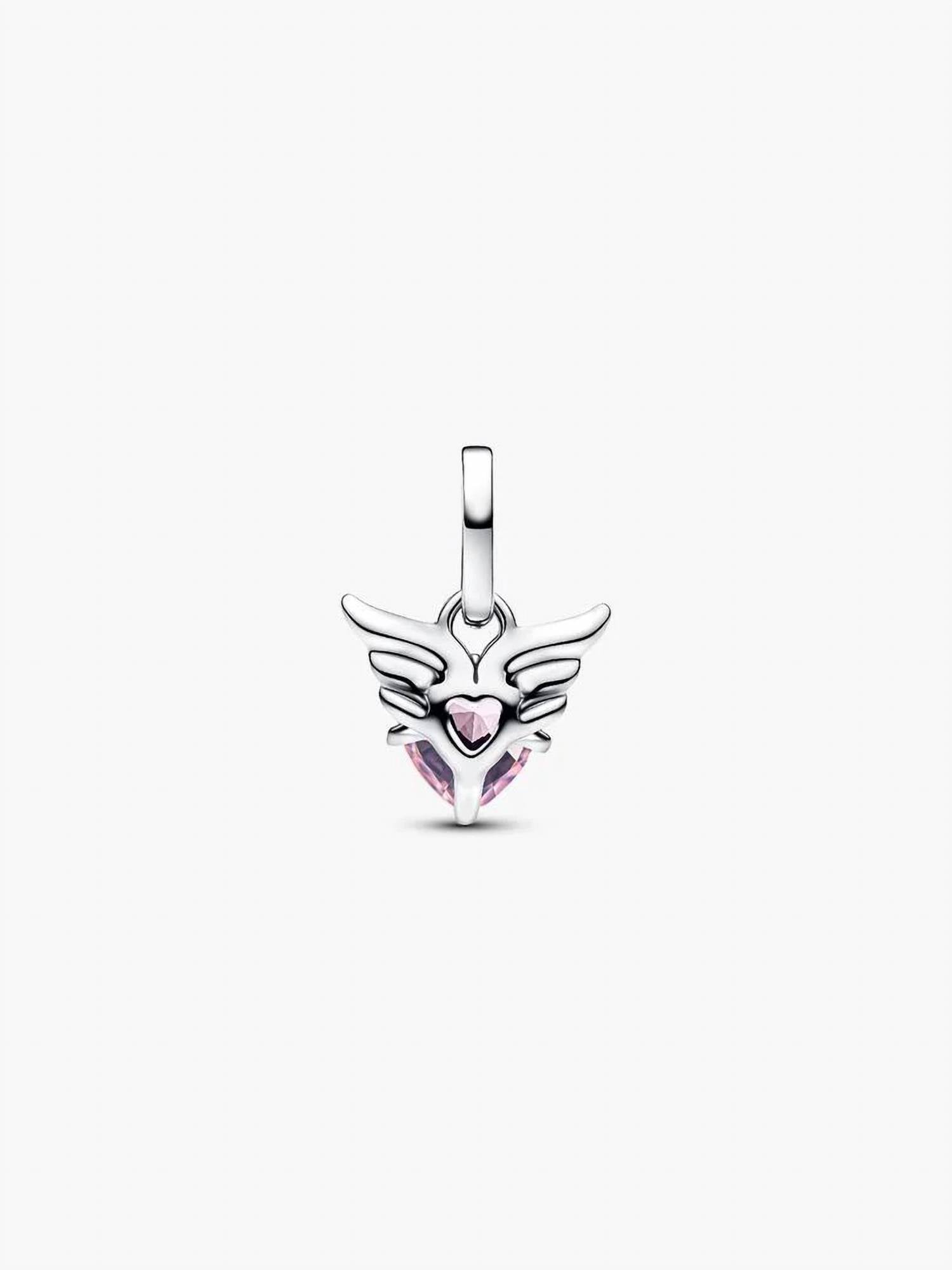 Pandora Winged Heart Mini Dangle Charm in silver - women's jewelry - view 4