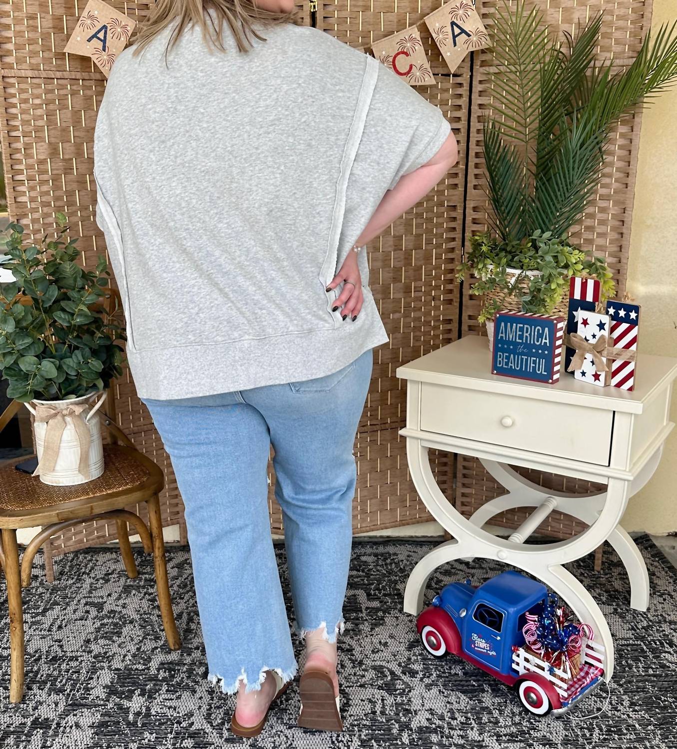 Peach Love - Americana Polka Dot Top