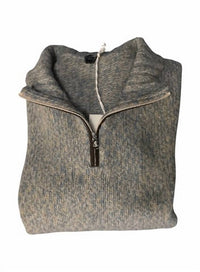 Fedeli Men's Eco Alpaca Zip Up Sweater in grey - men's sweater - detail view