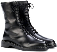 The Row - Women's Fara Leather Combat Boots
