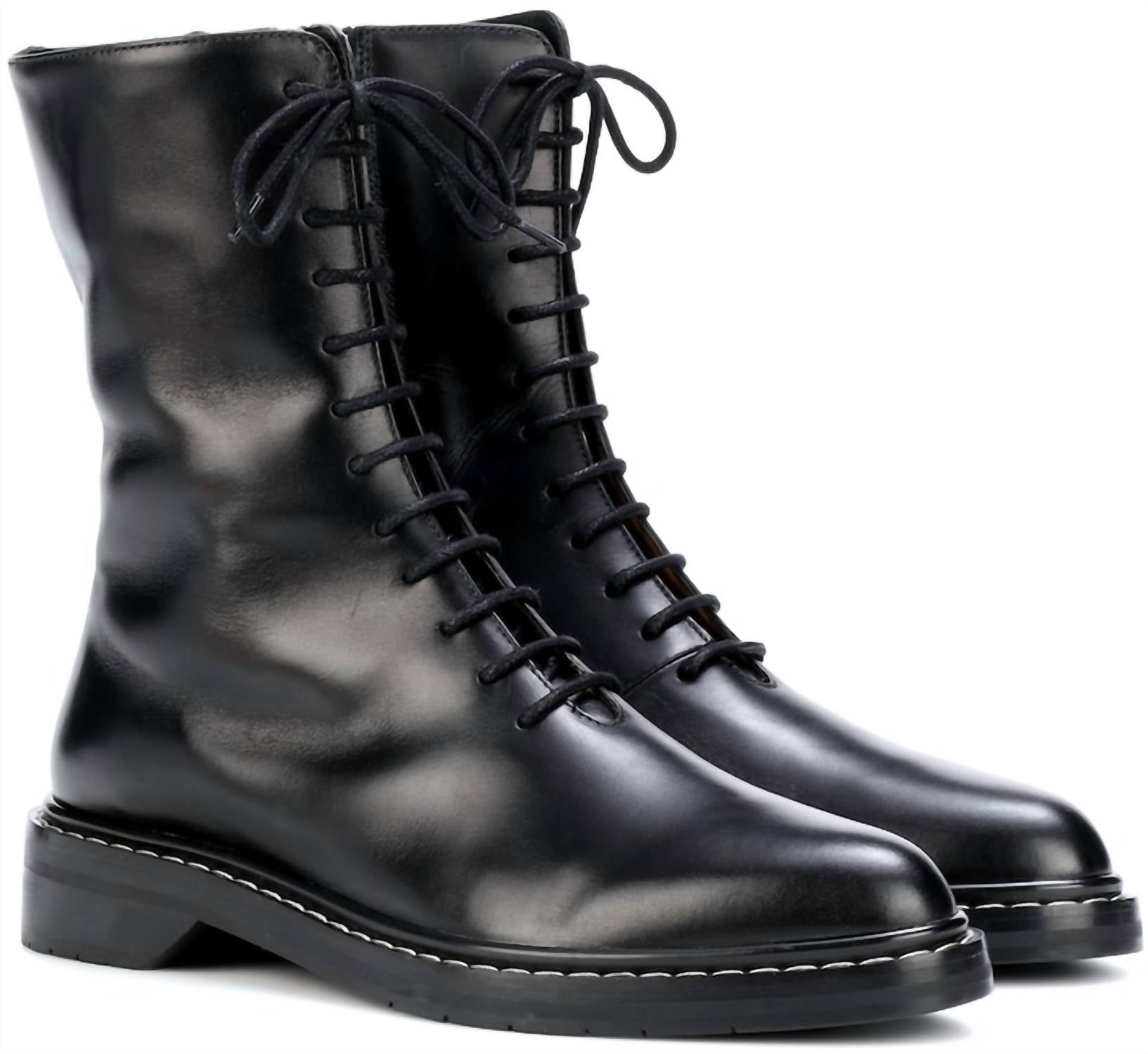The Row - Women's Fara Leather Combat Boots