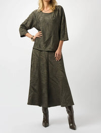 Joseph Ribkoff - Pleated Satin Boxy Top