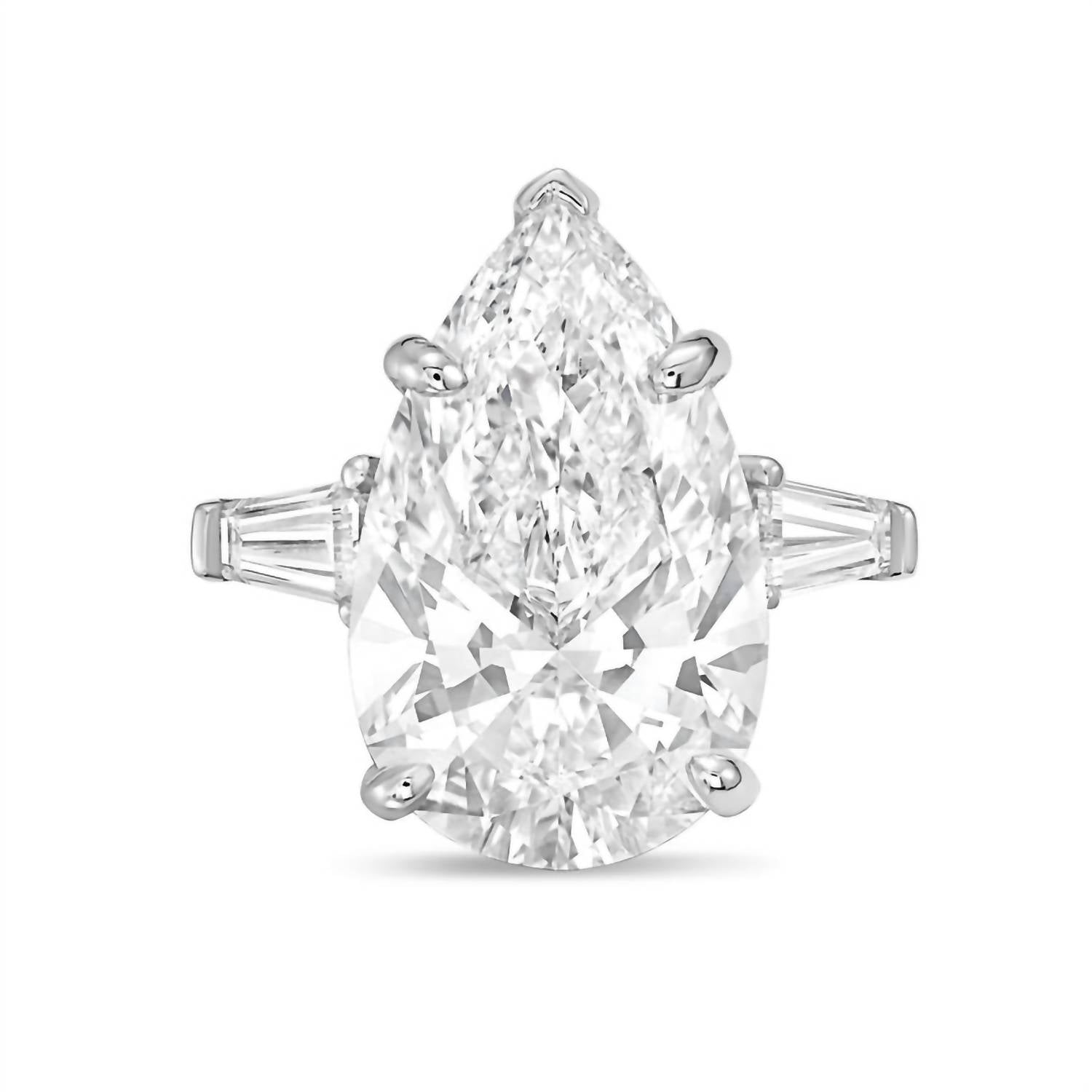 Diana M Jewels - Women's Pear & Baguette Lab-Grown Diamond Ring (8.00 Ct) - Elegant Plus