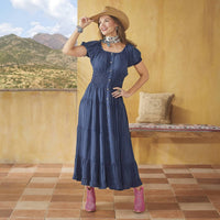 Back In The Saddle - Denim Prairie Dress