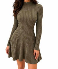 Heartloom - Rib Mock Neck Sweater Dress
