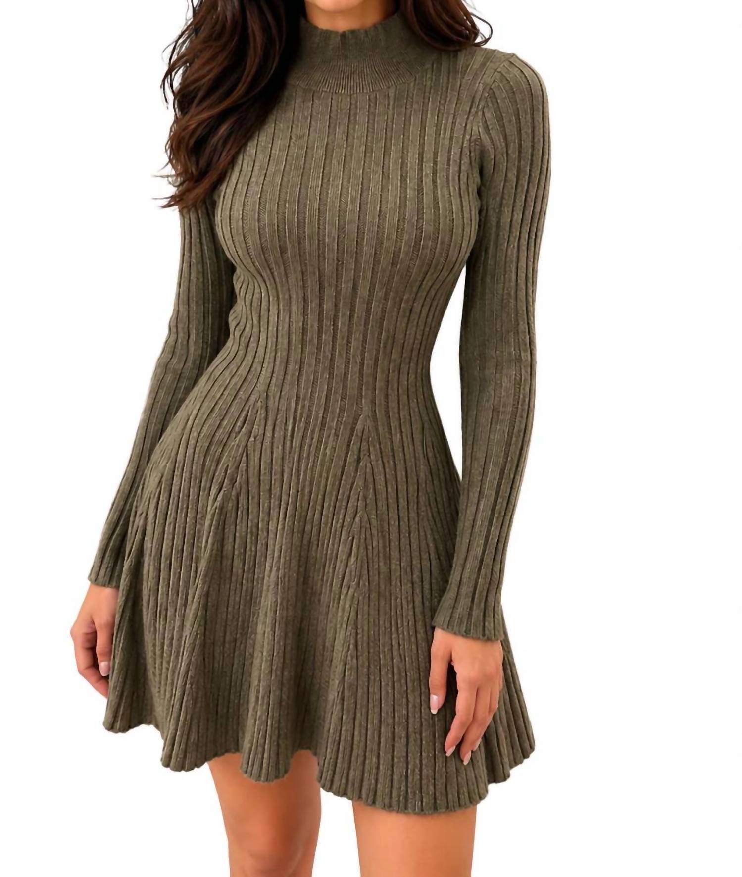 Heartloom - Rib Mock Neck Sweater Dress