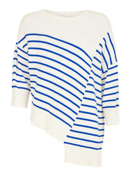 Noen - Women's Angled Stripe Assymetric Pullover