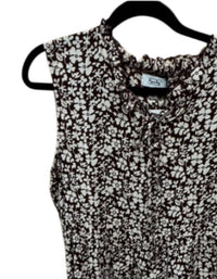 Myra Women's Floral Mini Dress in brown cream - women's dress - detail view