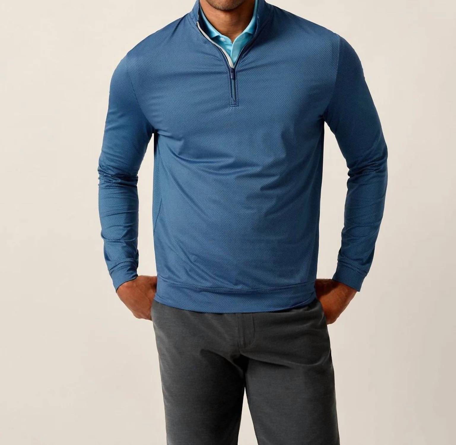 JOHNNIE-O Jamie 1/4 Zip Pullover Sweater in navy mahalo - men's sweater