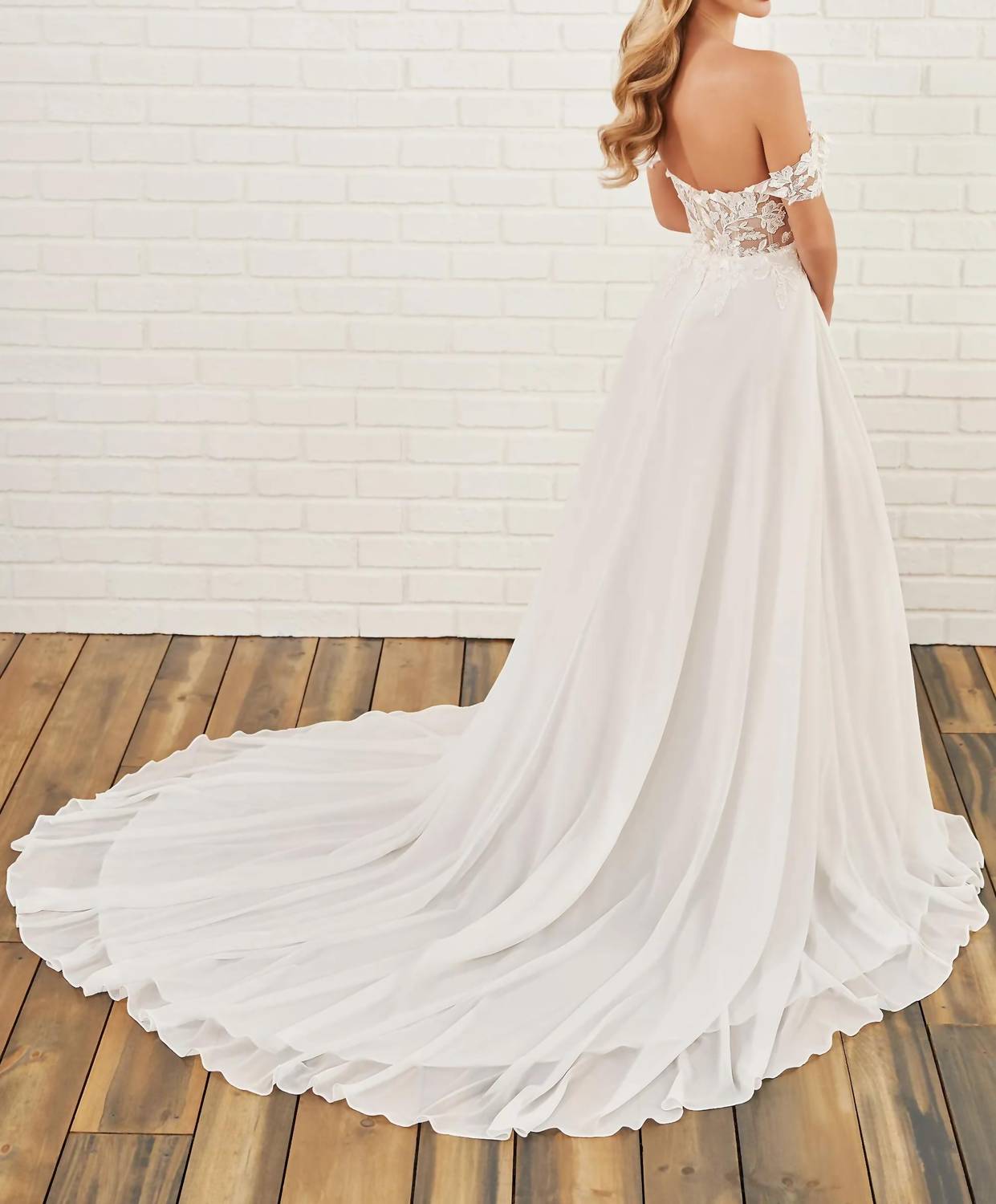 Enchanting By Mon Cheri - Off-the-shoulder A-line Wedding Dress