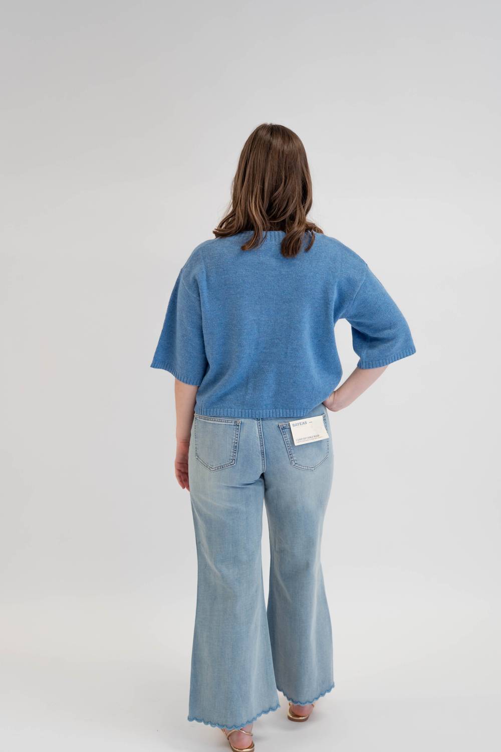 MOD REF Stacey Cardigan in blue 1 - women's cardigan - alternate view