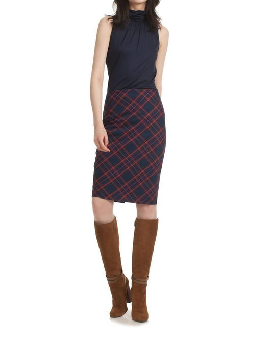 Trina Turk - Crissy Pencil Tartan Plaid Midi Skirt