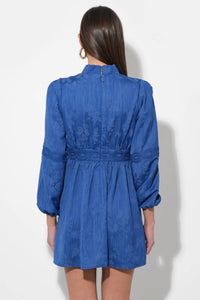 adelyn rae Salome High Collar Lace Mini Dress in blue - women's dress - view 5